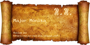 Major Mónika névjegykártya